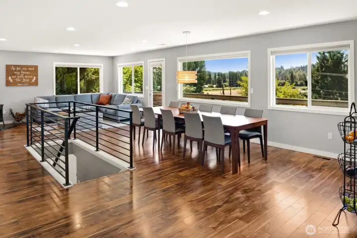 Dining Room, Stairs and Living Room, looking left from front entery.