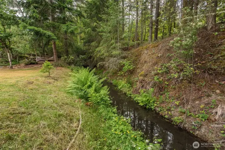 Irrigation ditch flows through the property Irrigation ditch flows through the property
