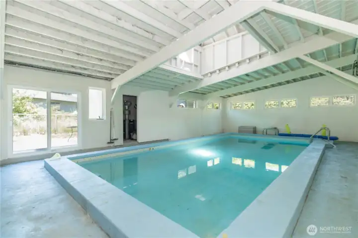 A private indoor pool offers year-round enjoyment