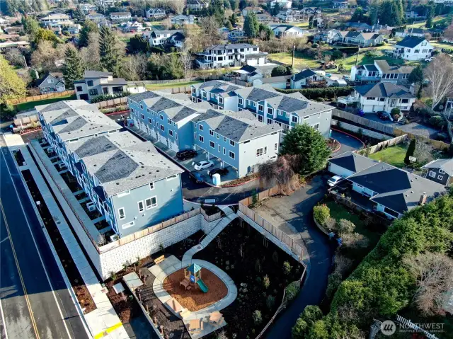 Aerial view of the community playground.