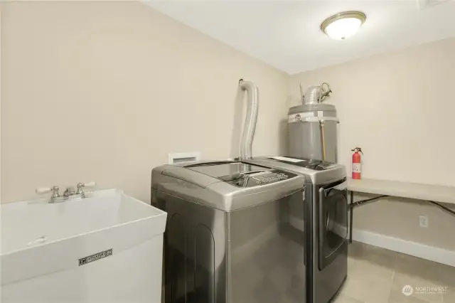 LARGE downstairs laundry room.  Washer & Dryer stays!