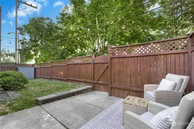 Fully fenced yard with privacy