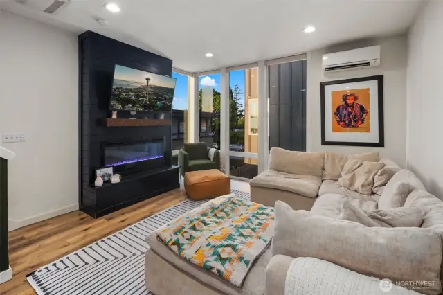 Custom built Electric Fireplace and mantle!