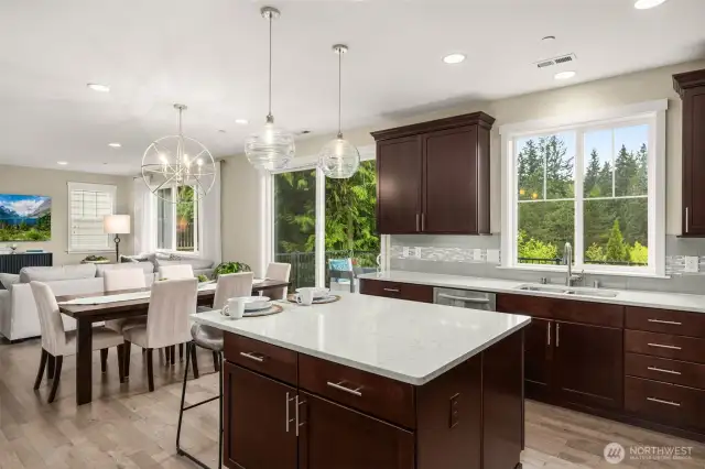 Notice the beautiful light fixtures