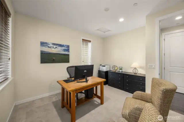 Large main floor office with 3/4 bath next door provides many possibile uses