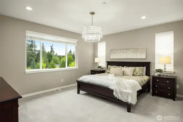 Primary suite provides calming territorial views