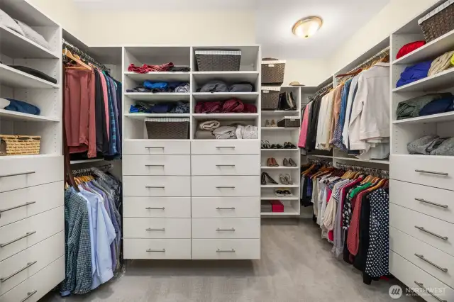 Large designer closet provides space for everything