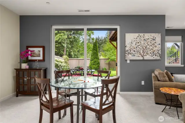 Lower level flows outside to a patio