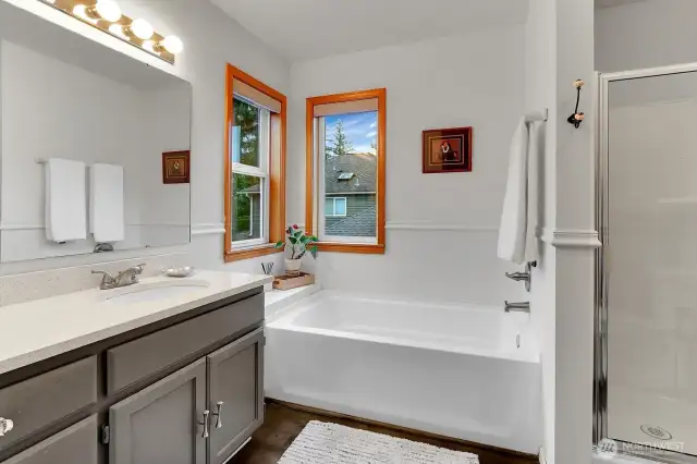 Primary Bath with Soaking Tub and Separate Shower