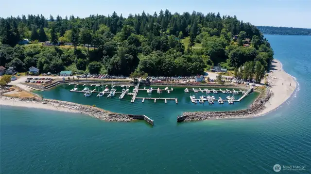 Aerial view of the marina