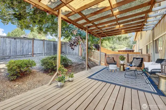 Expansive covered patio.