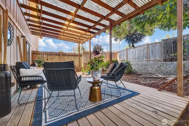Bonus outdoor space for lounging, container gardening, or fresh air breaks.