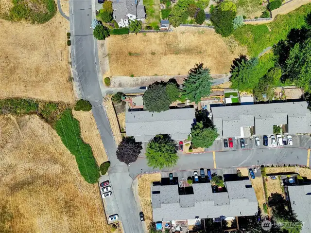 Aerial view of the neighborhood.