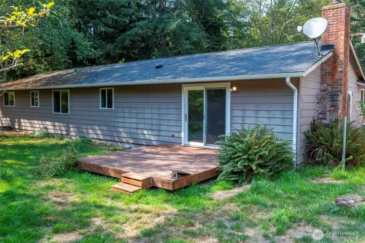 Back deck off of family room.