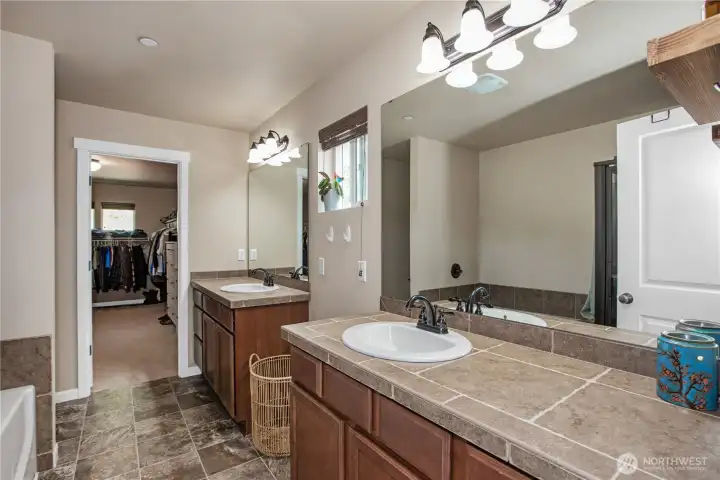 Primary Bathroom with dual vanities