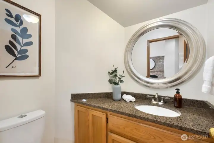 Convenient main level powder room