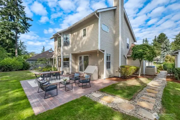 Flagstone path, and generous patio with gas bbq hookup