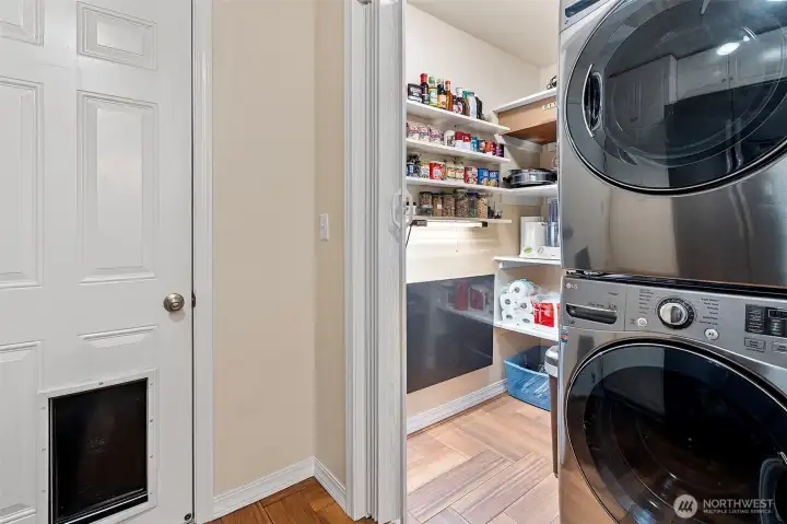Walk-In Pantry w/Built-In Folding Table just off the Kitchen