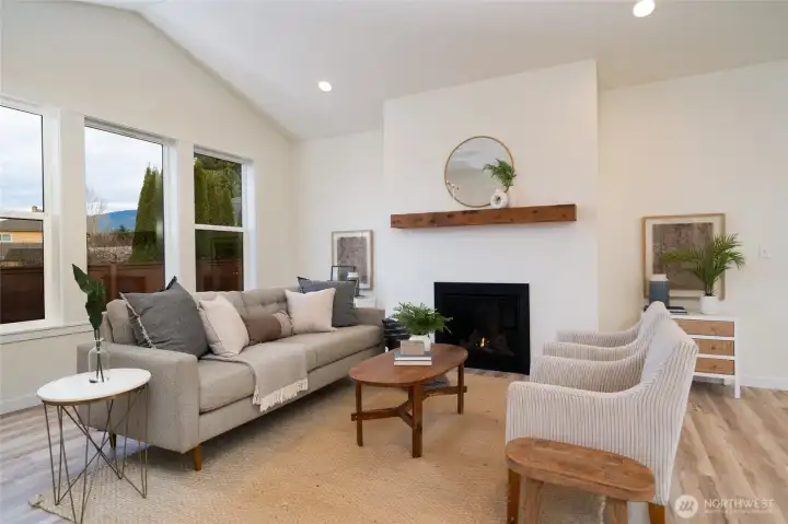 Living room - Pics are of a different 1785 plan. Features and colors may differ.