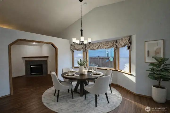 Photo is edited and virtually staged.