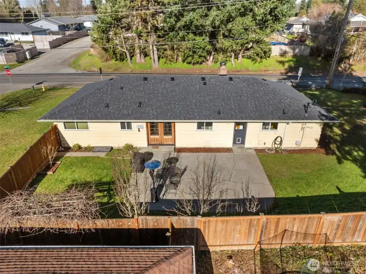 Easy access to BBQ and fenced yard for pets.