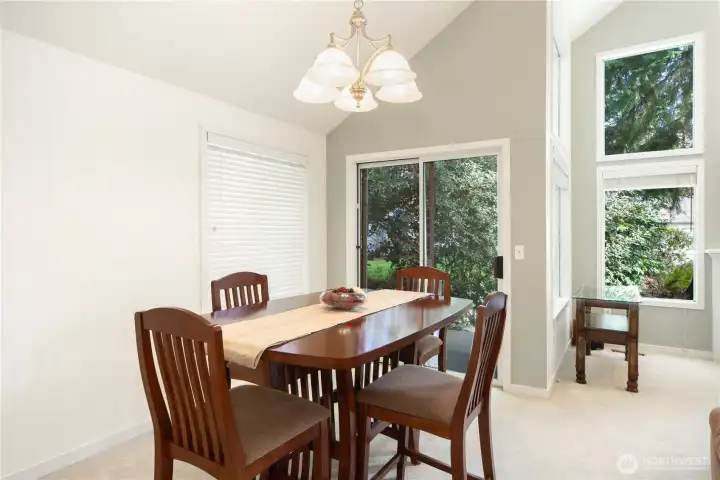 Dining Room open to the Living Room has access the back patio via a sliding door