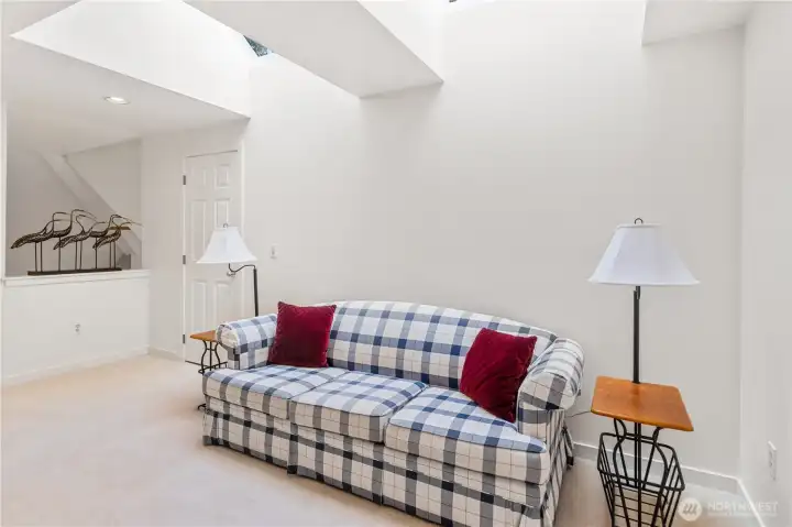 Two skylights in the loft area draw in lovely natural light - its a great flex space for an office, media room, or ... This Sleeper Sofa Can stay if you'd like to use it for guests.