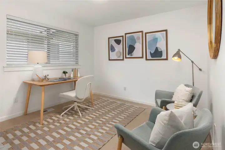 One of 3 additional bedroom on the upper floor. Could be used as an office or bedroom.