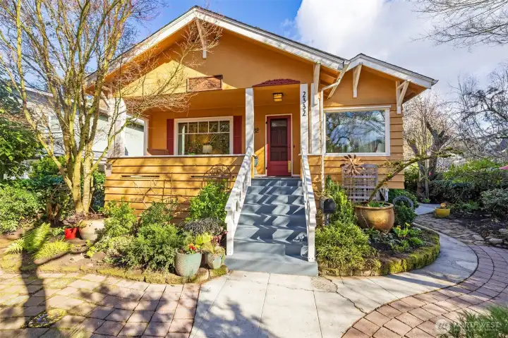 Classic Craftsman curb appeal and a welcoming front porch.