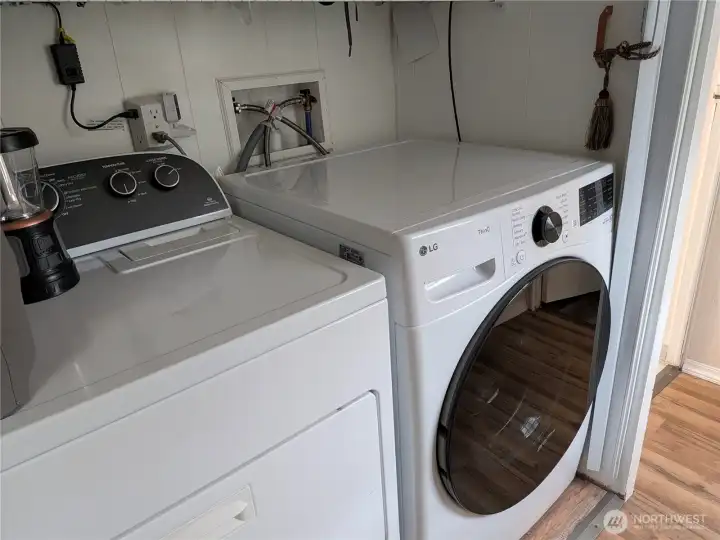 Washer and dryer stay with the home.