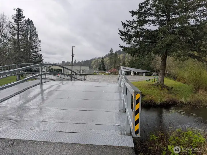Head over this bridge to community activities.