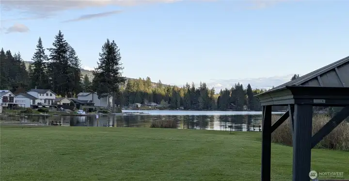 Cain Lake, on the other side of the community area.