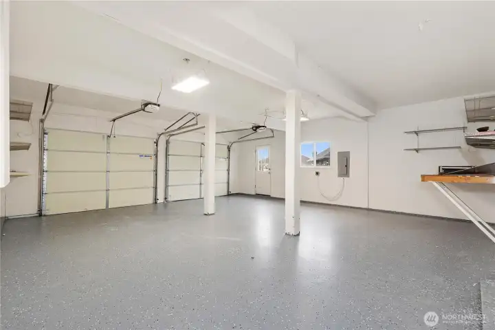 2 car 650sqft garage with electric car charging port