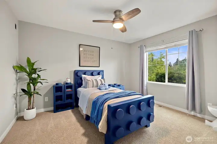 Bedroom 1 looks onto the Jeanne Hansen