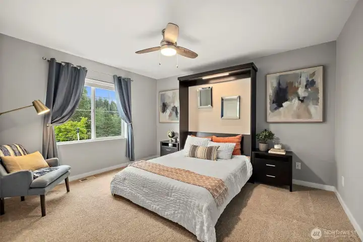 Bedroom 3 with Built in Murphy Bed that will stay with home.
