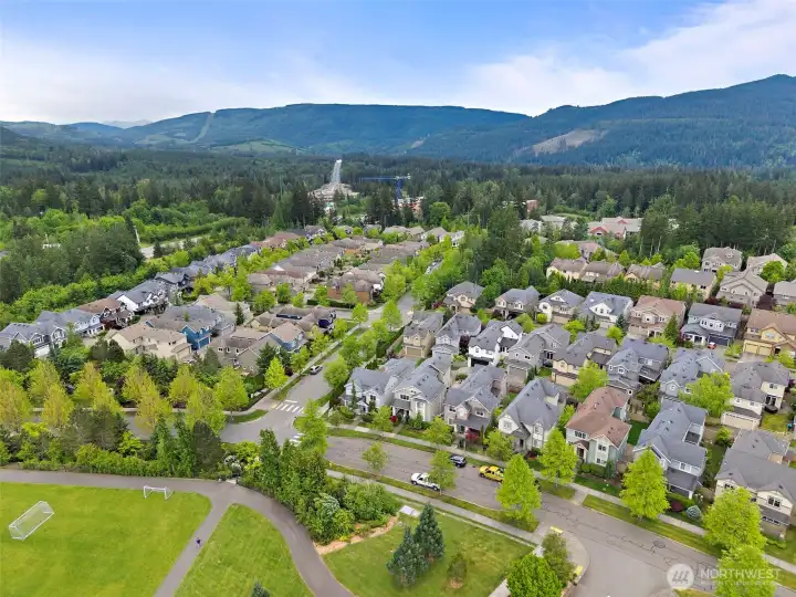 home sits directly across from Jeanne Hansen Park