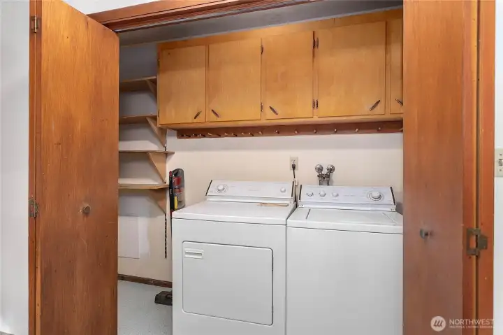 Utility space with storage and shelving Utility space with storage and shelving