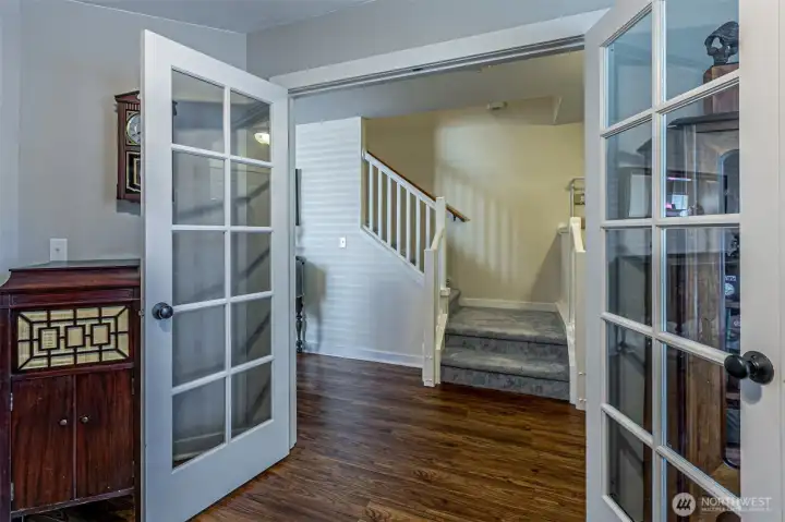 French doors into office