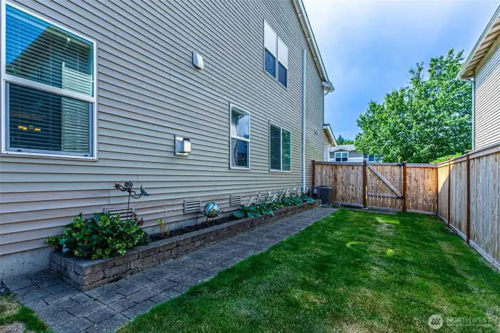 Side yard with fence