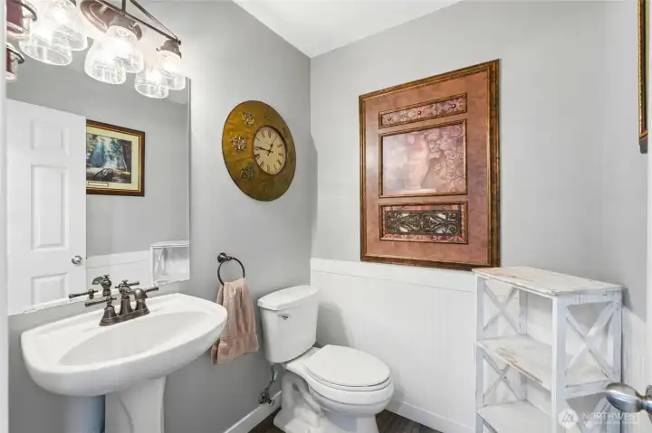 Powder room on the main level Powder room on the main level