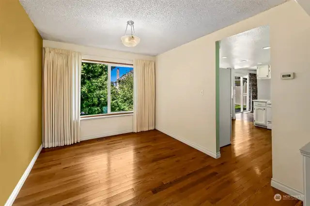 Large dining room which overlooks the rear garden.