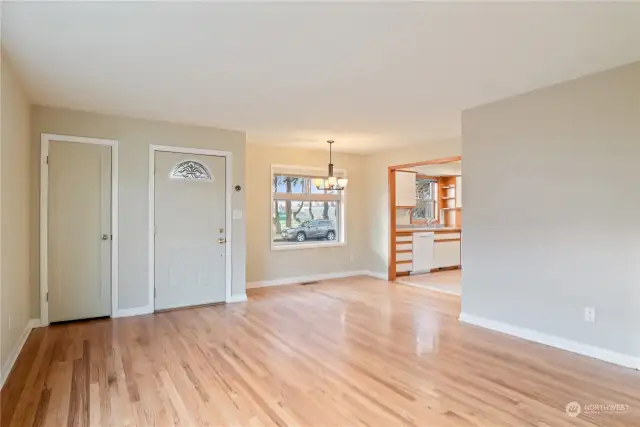 Living room and dining area