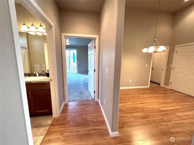 Hallway to Guest Bath & Primary