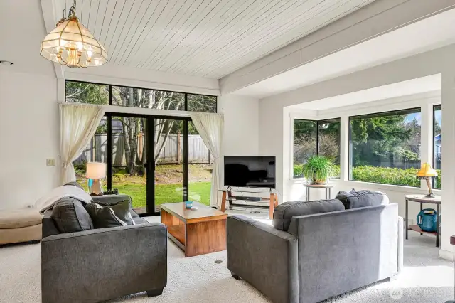 Unit B - Family Room with access to the yard.