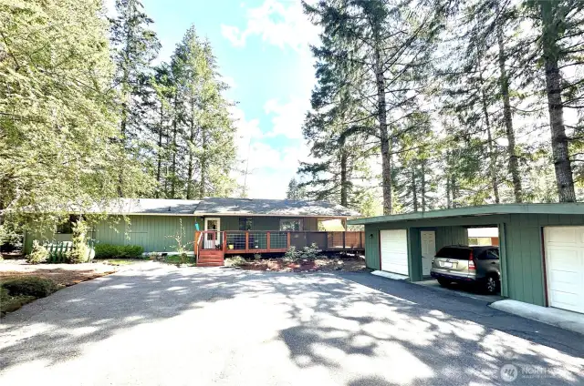 View from Vine Maple, lot of parking.