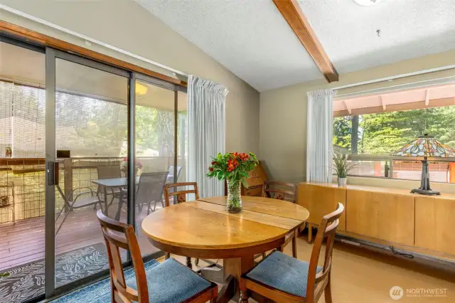 Dining area near the deck