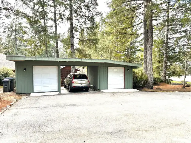 Dual golf cart garage and carport