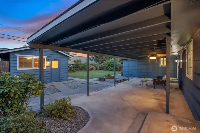 A backyard that is ready for summer relaxation.