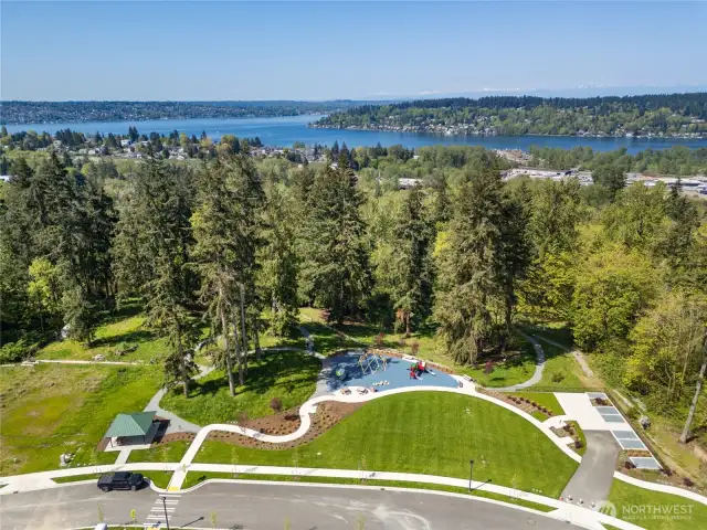 Arial view from Parkside at May Creek.