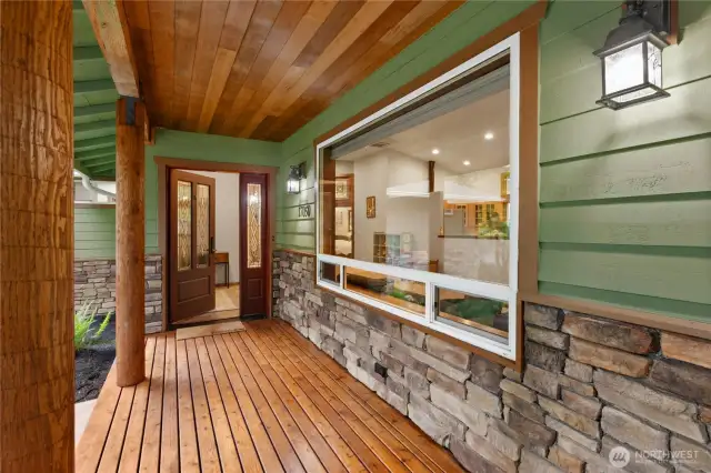 Reclaimed wood and cedar soffits. Don't miss that gorgeous front door!